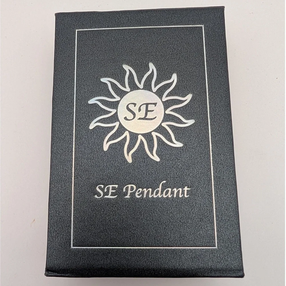 Cosway SE Pendant Scalar Energy Volcanic Lava Stone Necklace Black Sun Korea